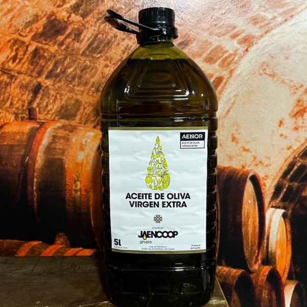 Garrafa de 5 litros de aceite de oliva virgen extra Jaencoop