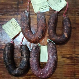 LOTE 4 PIEZAS SALCHICHON Y CHORIZO DE JABALI Y CIERVO